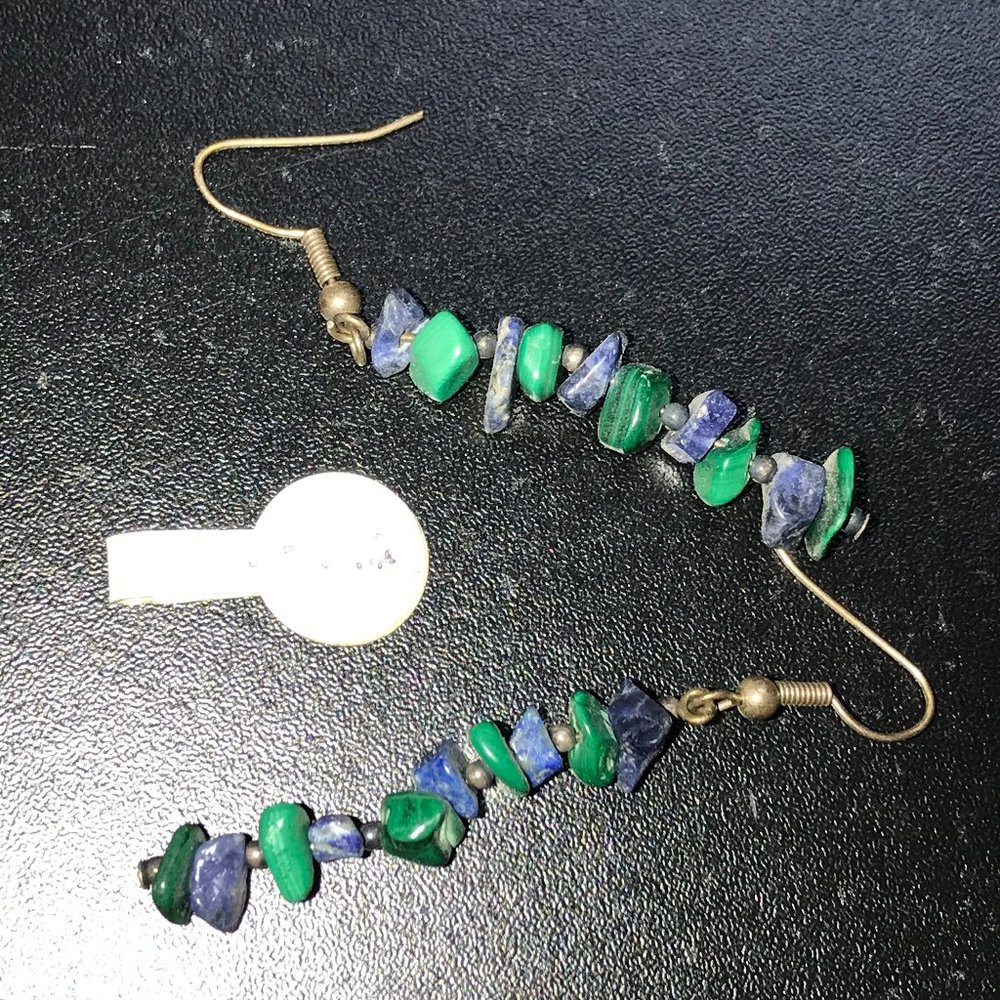 Sodalite And Malachite Earrings